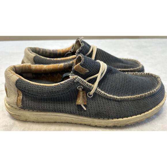 Hey Dude Mens Size 9 Wally Eco Sox Aegean Blue Tan Slip On Boat Shoes - Picture 1 of 10